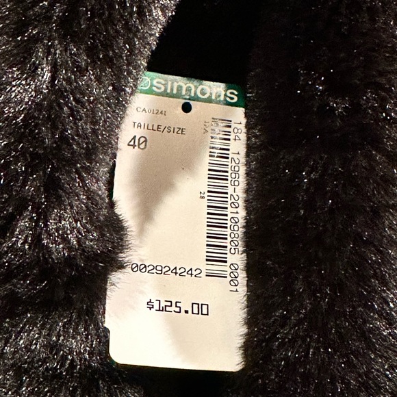 ICHI super soft faux fur jacket with big collar and pockets - Picture 10 of 10